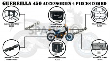 Fit For Royal Enfield Guerrilla 450 6 Pcs Accessories Combo Pack Black - SPAREZO